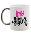 Чашка с цветной ручкой Little sister Серебро фото