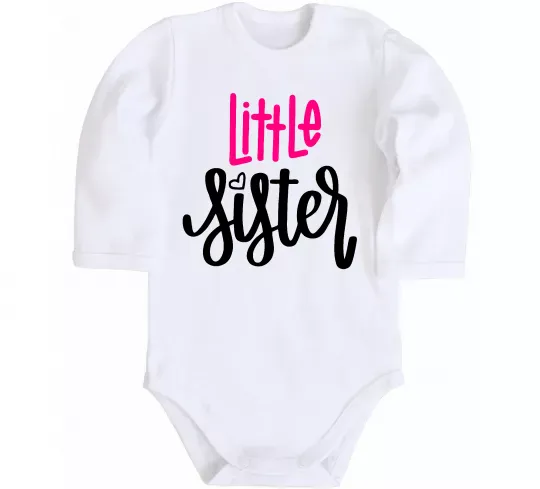 Дитячий бодік Little sister Білий фото
