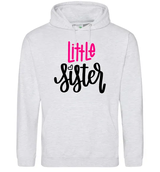 Женская толстовка (худи) Little sister Серый меланж фото