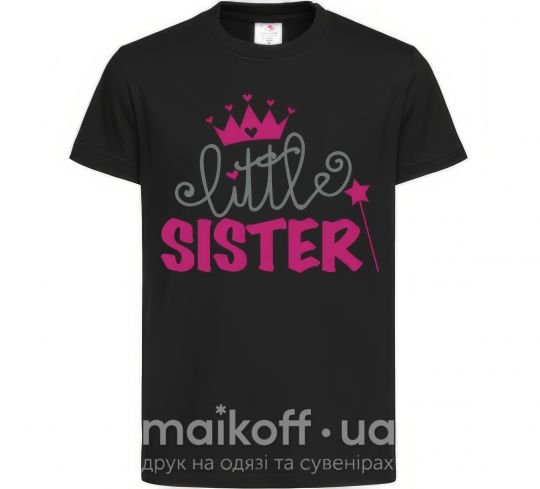 Дитяча футболка Little sister Чорний фото
