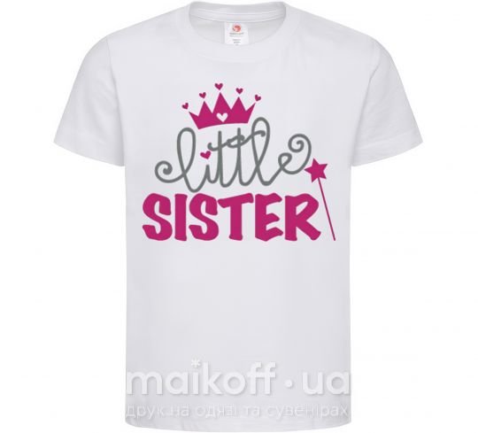 Дитяча футболка Little sister Білий фото