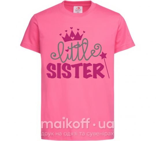 Дитяча футболка Little sister Яскраво-рожевий фото