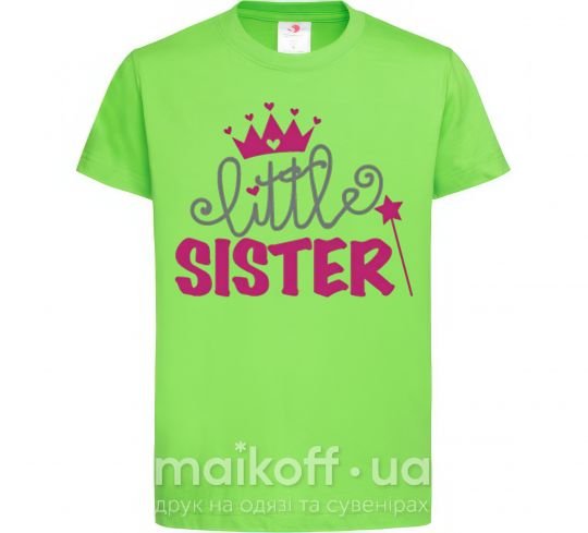 Детская футболка Little sister Лаймовый фото