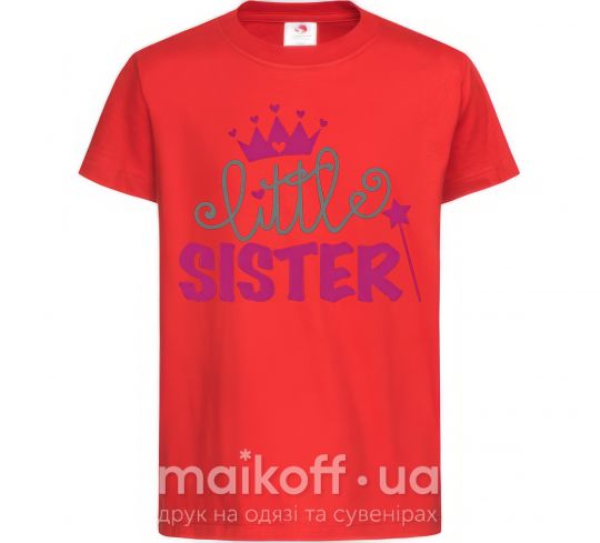 Детская футболка Little sister Красный фото