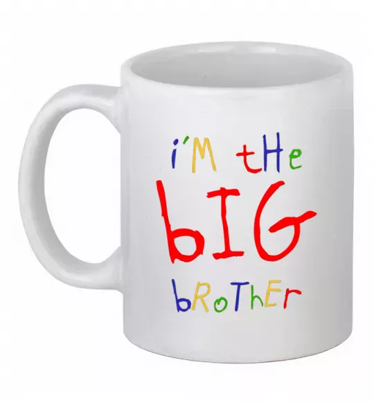 Чашка керамічна I am the big brother Білий фото