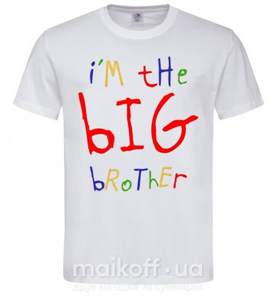 Мужская футболка I am the big brother Белый фото