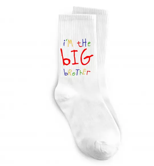 Носки I am the big brother Белый фото