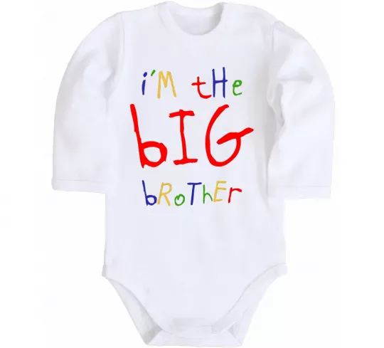 Дитячий бодік I am the big brother Білий фото