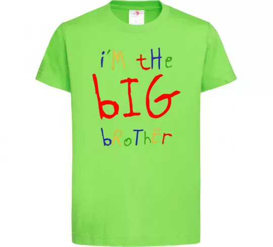 Дитяча футболка I am the big brother Лаймовий фото
