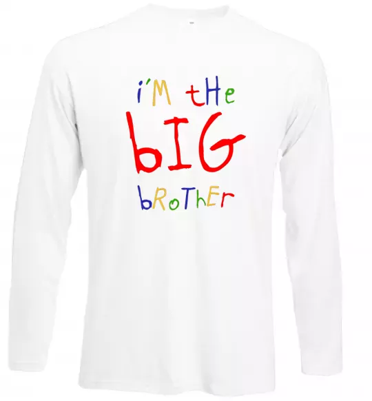 Лонгслив I am the big brother Белый фото
