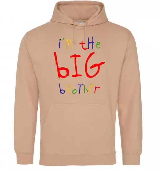 Чоловіча толстовка (худі) I am the big brother Пісочний фото