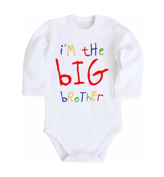 Детский боди I am the big brother Белый фото