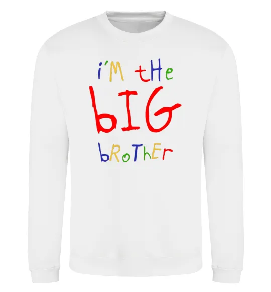 Свитшот I am the big brother Белый фото