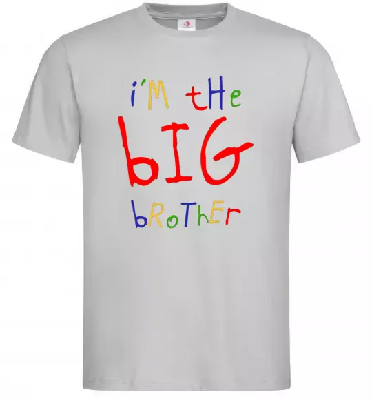 Чоловіча футболка I am the big brother Сірий фото