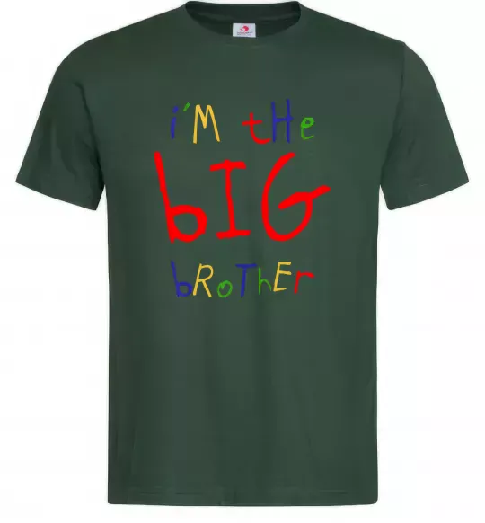 Чоловіча футболка I am the big brother Темно-зелений фото