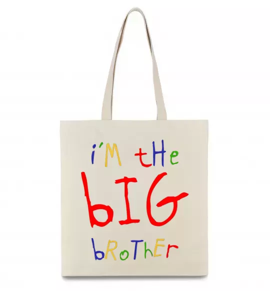 Еко-сумка I am the big brother Бежевий фото