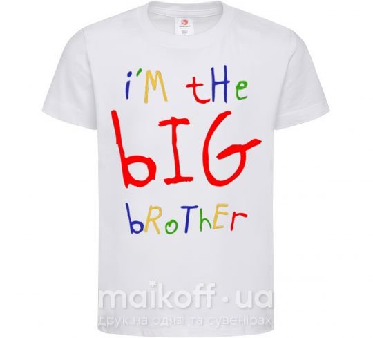 Детская футболка I am the big brother Белый фото
