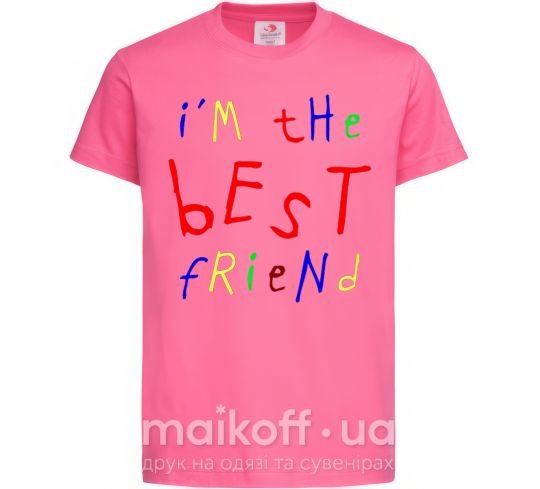 Дитяча футболка I am the best friend Яскраво-рожевий фото