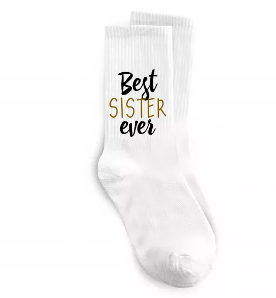 Носки Напис Best sister ever Белый фото