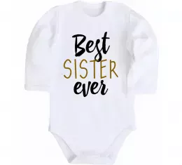 Дитячий бодік Best sister ever flowers Білий фото