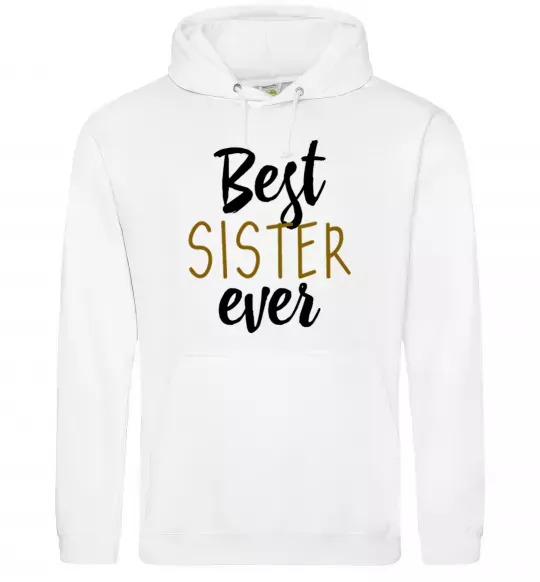 Женская толстовка (худи) Напис Best sister ever Белый фото