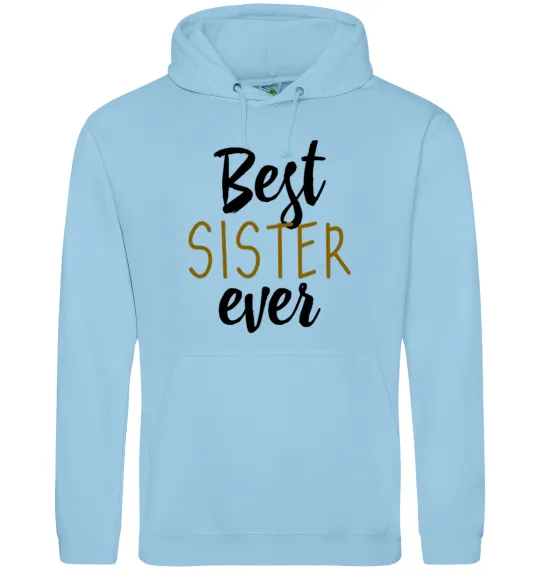 Женская толстовка (худи) Напис Best sister ever Голубой фото
