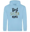 Женская толстовка (худи) Напис Best sister ever Голубой фото