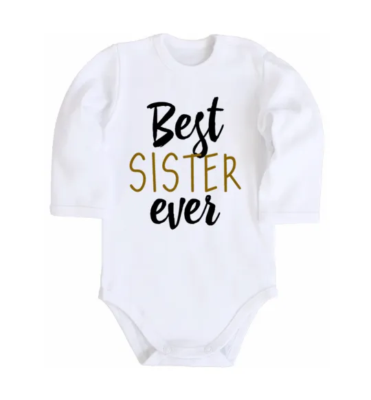 Детский боди Напис Best sister ever Белый фото