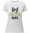 Жіноча преміум футболка Напис Best sister ever Білий фото