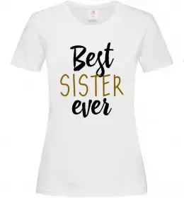 Жіноча футболка Best sister ever flowers Білий фото