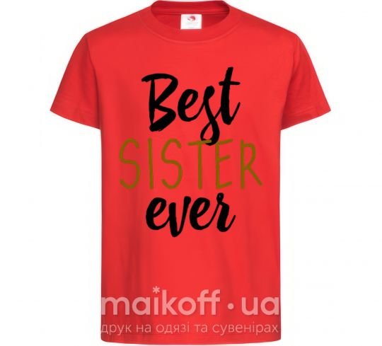 Детская футболка надпись Best sister ever Красный фото