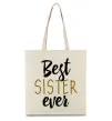 Еко-сумка Напис Best sister ever Бежевий фото