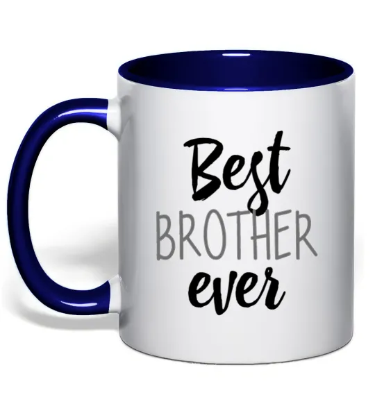 Чашка з кольоровою ручкою Best brother ever Глибокий темно-синій фото