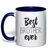 Чашка з кольоровою ручкою Best brother ever Глибокий темно-синій фото