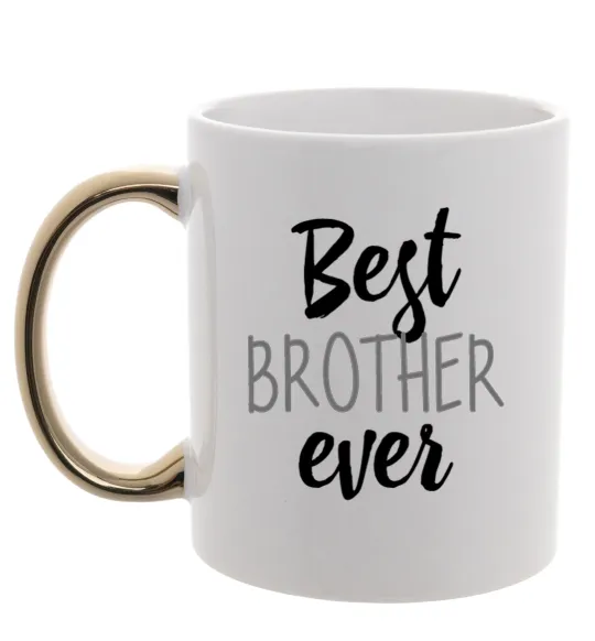 Чашка з кольоровою ручкою Best brother ever Золото фото