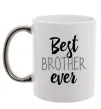 Чашка з кольоровою ручкою Best brother ever Срібло фото