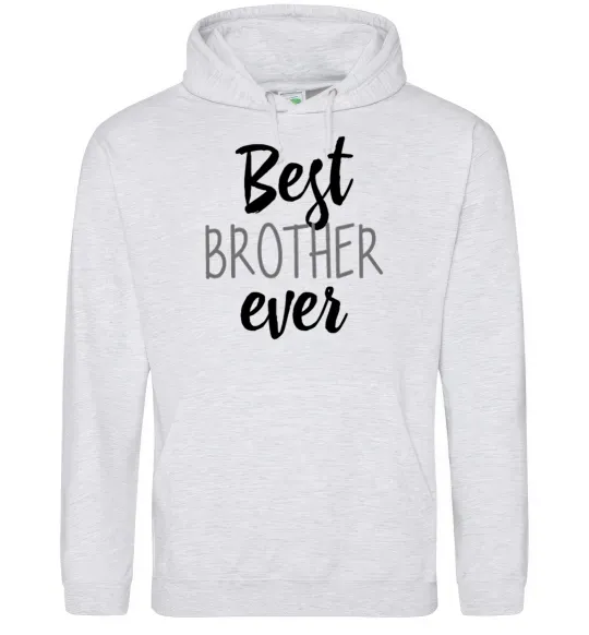 Мужская толстовка (худи) Best brother ever Серый меланж фото
