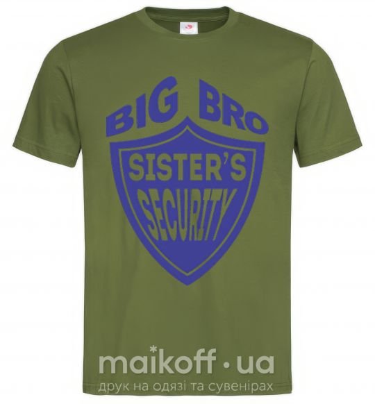 Чоловіча футболка BIG BRO sisters security Оливковий фото