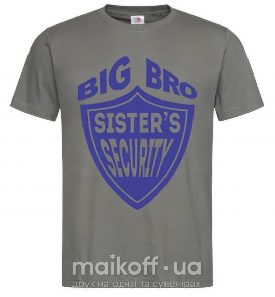 Чоловіча футболка BIG BRO sisters security Графіт фото