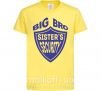 Дитяча футболка BIG BRO sisters security Лимонний фото