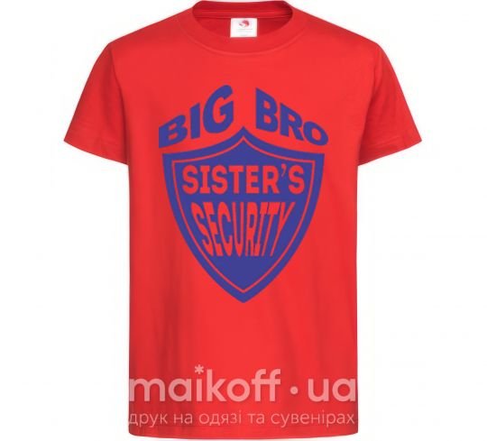 Детская футболка BIG BRO sisters security Красный фото