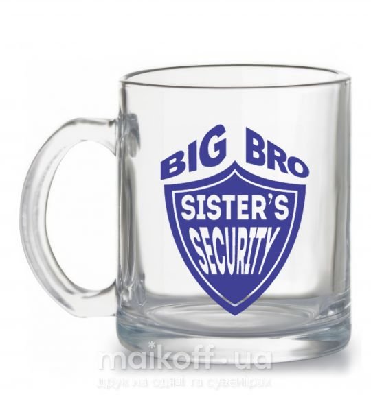 Чашка стеклянная BIG BRO sisters security Прозрачный фото