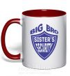 Чашка с цветной ручкой BIG BRO sisters security Красный фото