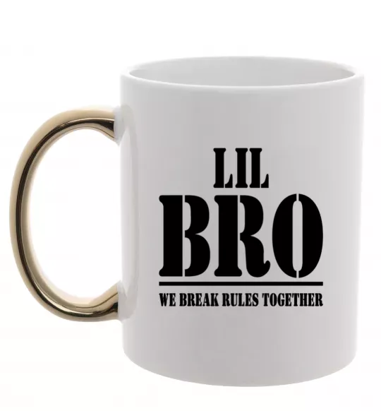 Чашка с цветной ручкой Lil Bro Золото фото