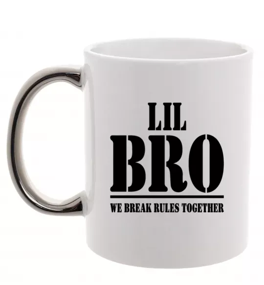 Чашка с цветной ручкой Lil Bro Серебро фото