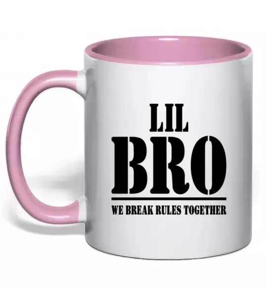 Чашка с цветной ручкой Lil Bro Нежно розовый фото