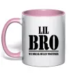 Чашка с цветной ручкой Lil Bro Нежно розовый фото