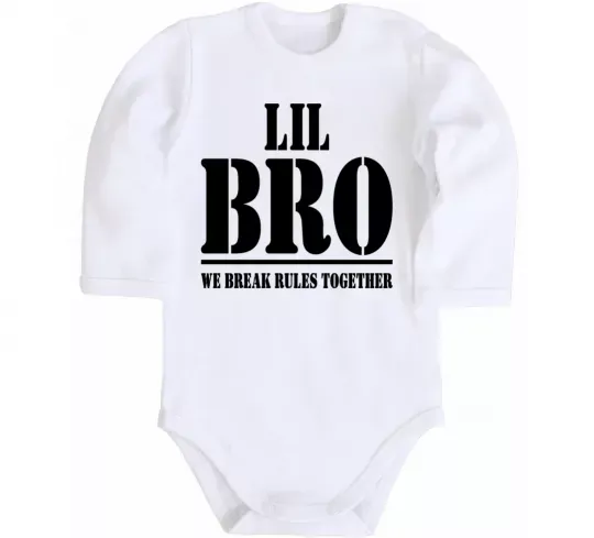 Детский боди Lil Bro Белый фото