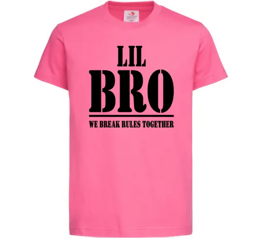 Дитяча футболка Lil Bro Яскраво-рожевий фото