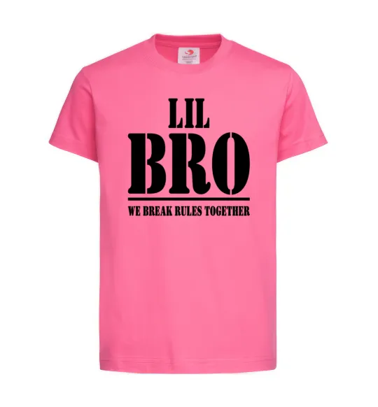 Дитяча футболка Lil Bro Яскраво-рожевий фото